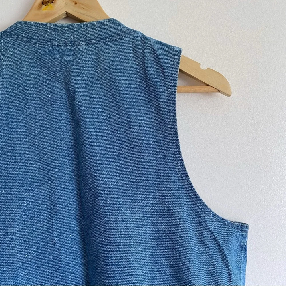 Vintage Cottagecore Lacy Floral Denim Vest - Picture 8 of 13